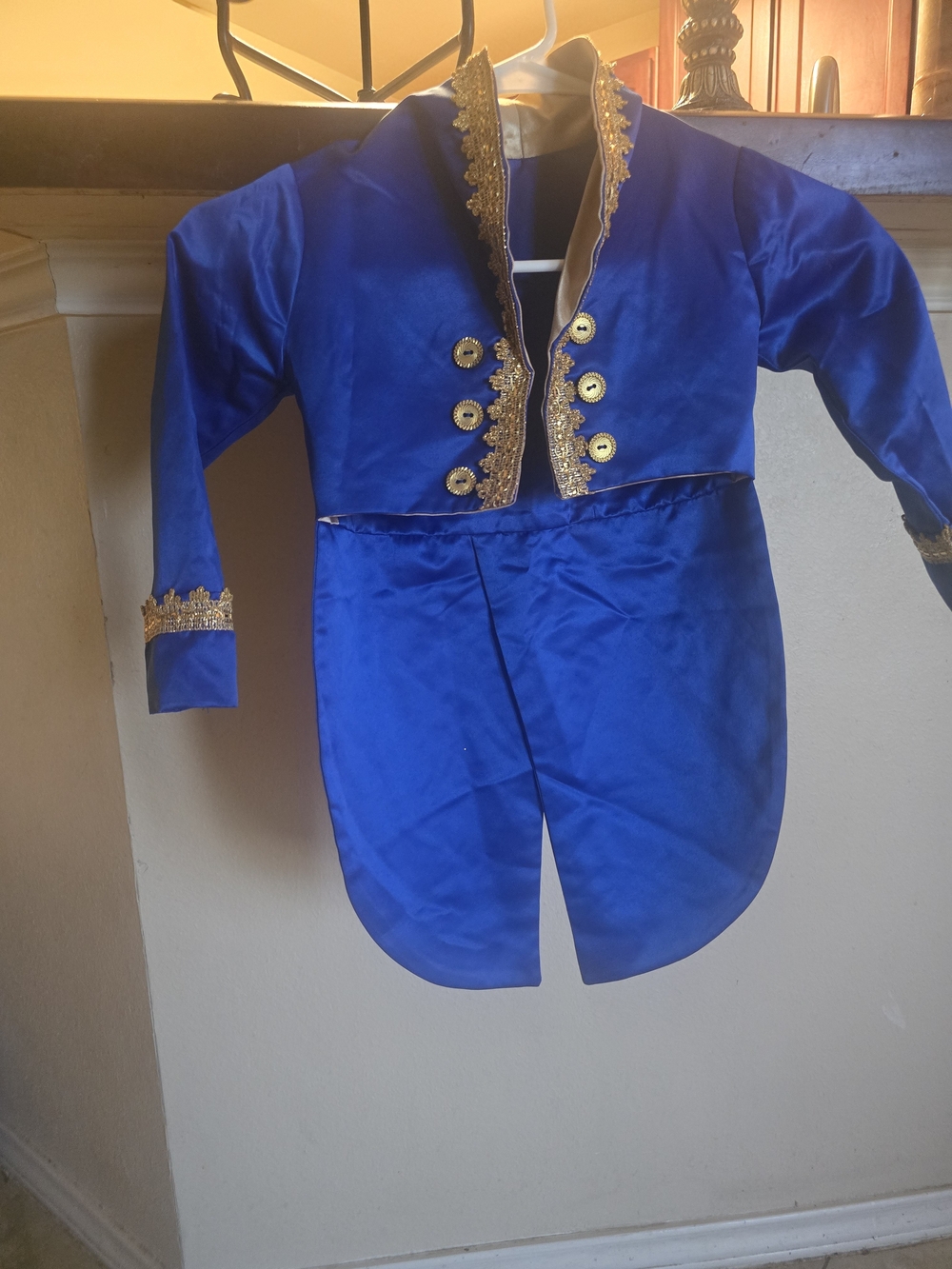 Royal Blue Kids' Costume Coat with Gold Trim
